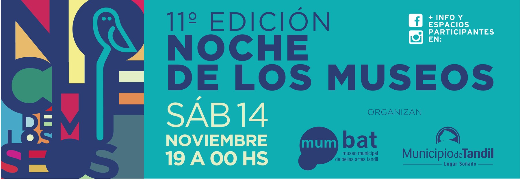 Afiche oficial de la 11.ª edición de la Noche de los Museos de Tandil